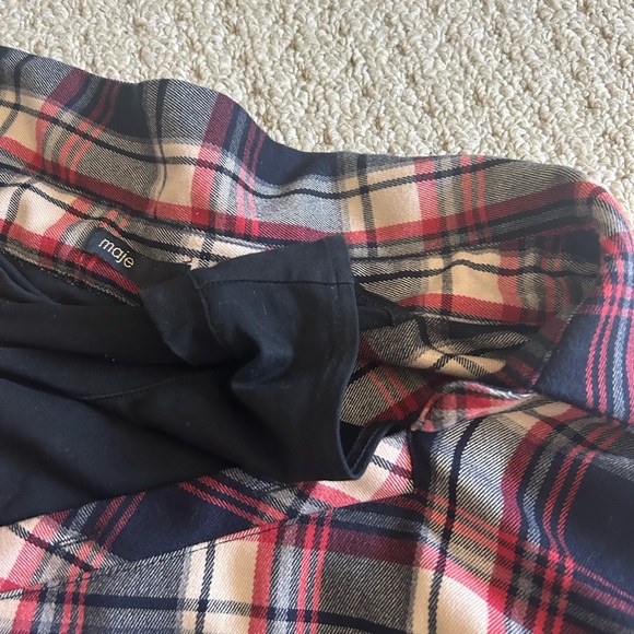 Plaid Kids Shirt - Navy and Red - Picture 3 of 4